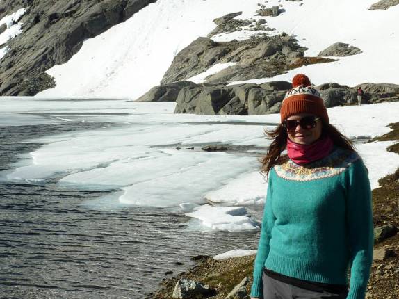 A Rowan na Laguna Témpanos, 45 minutos acima do refúgio San Martín, região de Bariloche, na Argentina